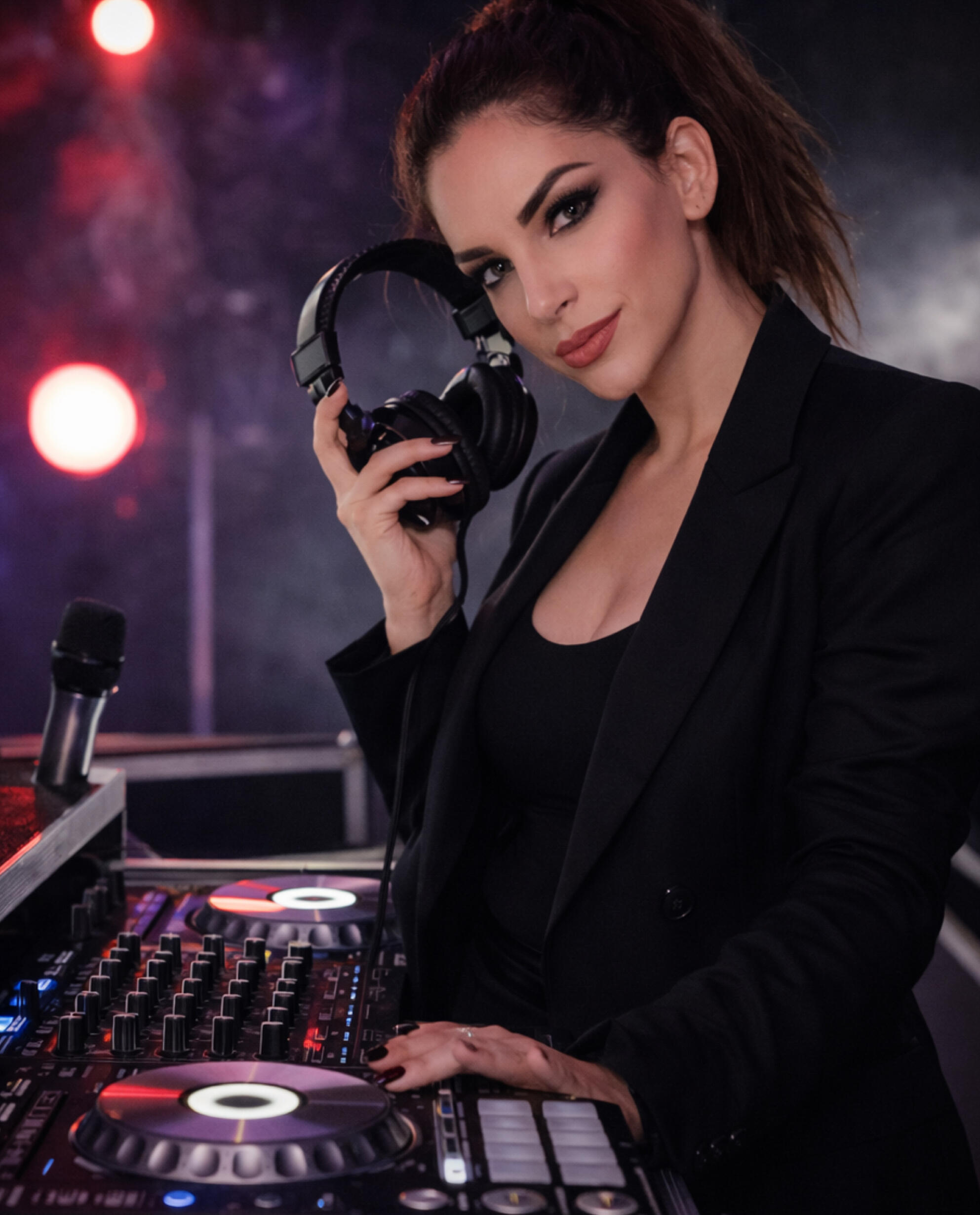 DJ Karina Kay - Founder, musician, MC, and creative director with over 20 years of experience. She delivers a one-woman show, curating custom music and signature dance floor experiences that make every celebration seamless, energetic, and unforgettable.